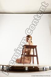 Nude Woman White Sitting poses - ALL Slim long blond Sitting poses - simple Multi angle poses Pinup